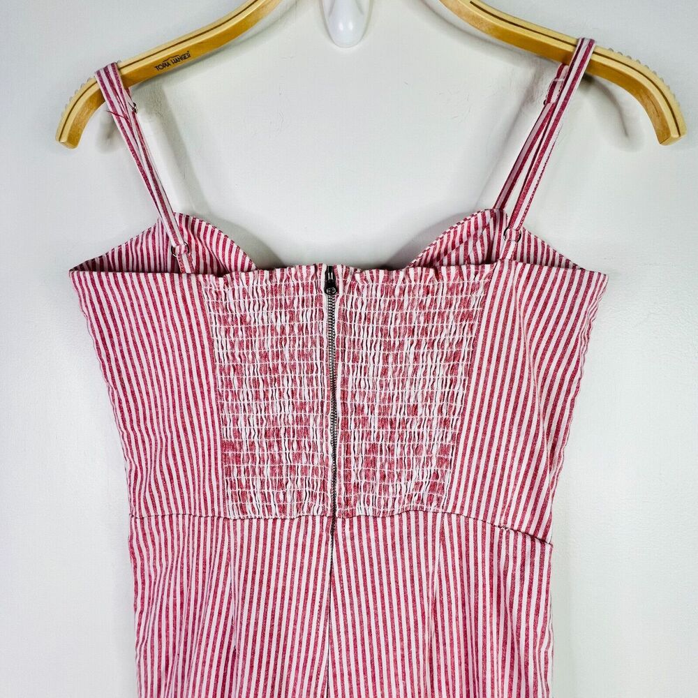 Etiquette Pinstripe Jumpsuit Size‎ Medium Heartshape Neckline - Picture 3 of 11